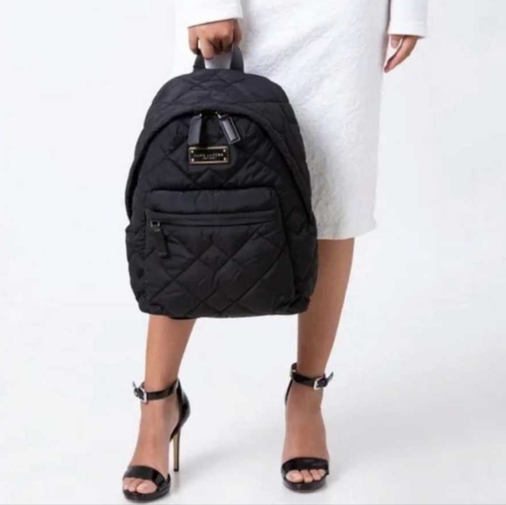 NWT Marc Jacobs Black Quilted Nylon School Women's Everyday Casual Backpack